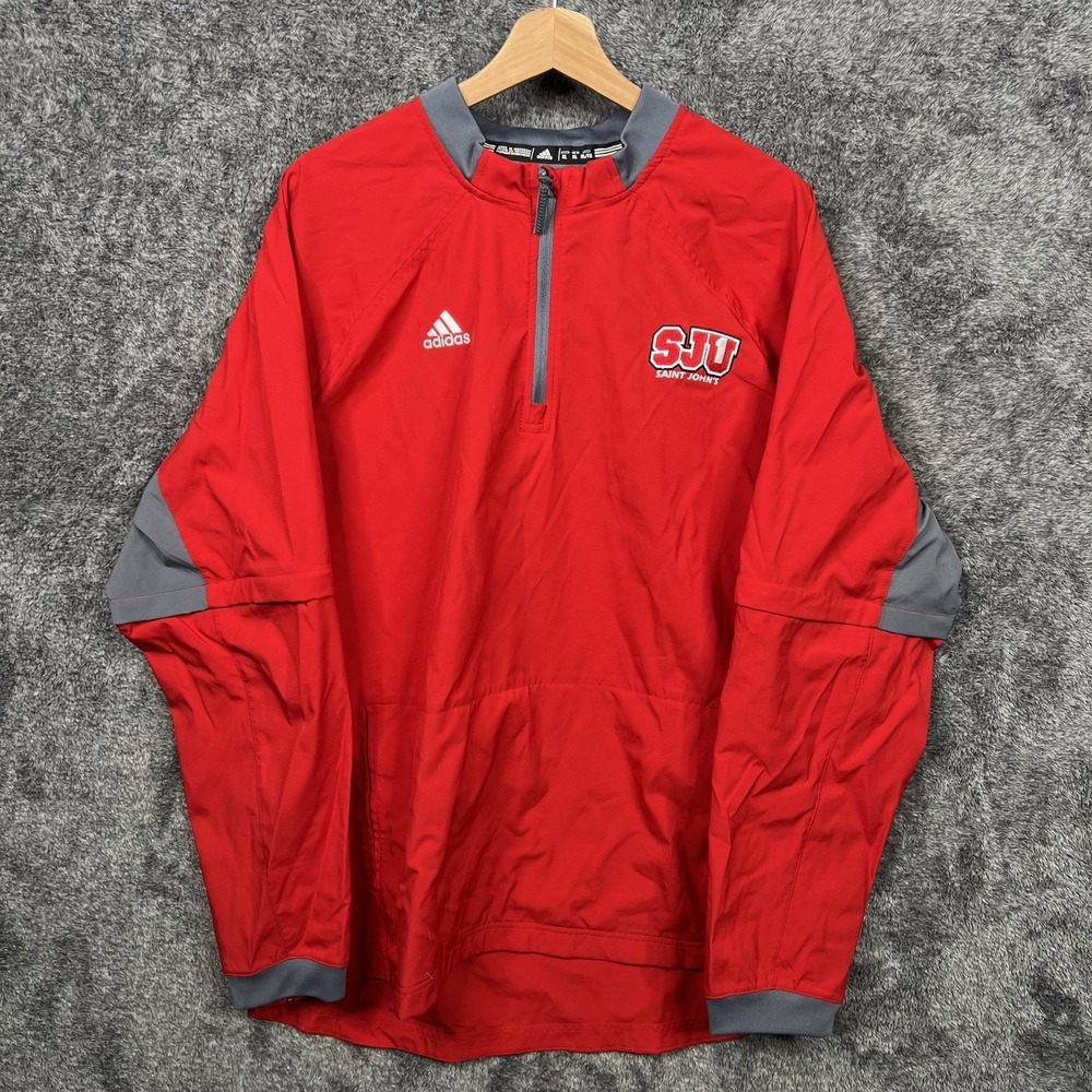 Saint John's Jonnnies Adidas Fielders Choice Convertible Jacket XL Red Gray